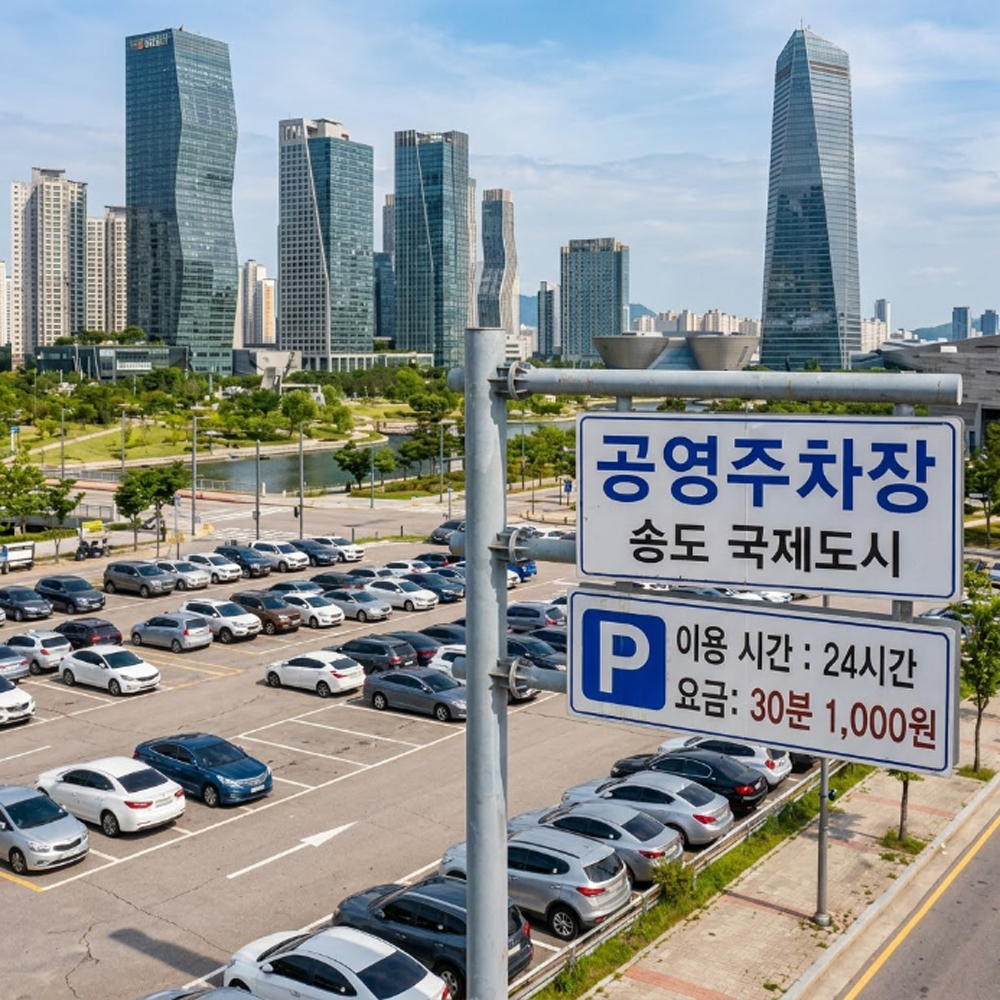송도 무료 주차장